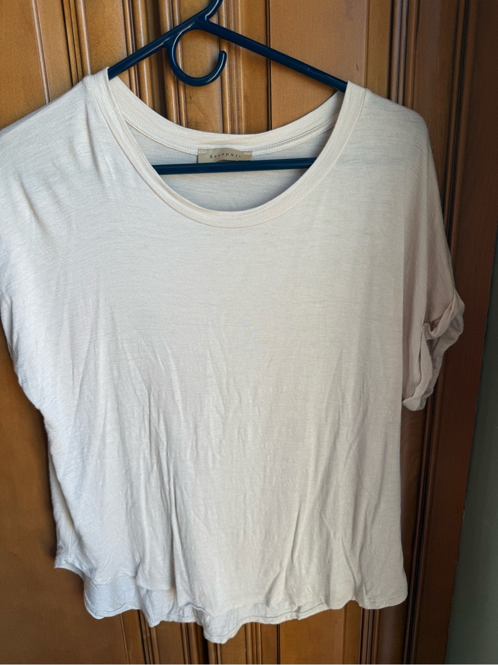 Seraphic Short Sleeve Scoop Neck Tee in Soft Cream